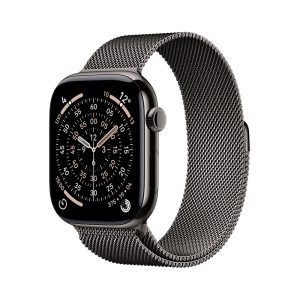 Apple Watch Series 11 GPS + Cellular 46mm Slate Titanium Case with Slate Milanese Loop - M/L (MFD44AF/A)